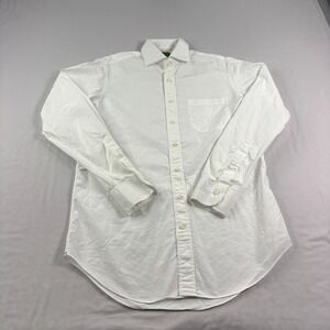 Sid Mashburn Shirt Mens 15 34 White Button Up Long Sleeve Formal Casual Cotton